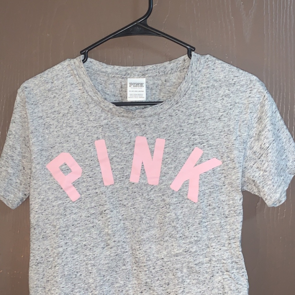 PINK Victoria's Secret Gray and Pink Crop Top